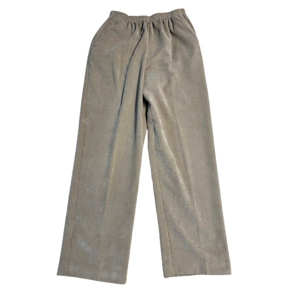Alfred Dunner Womens Beige Corduroy Elastic Waist Straight‎ Leg Pants Size 12